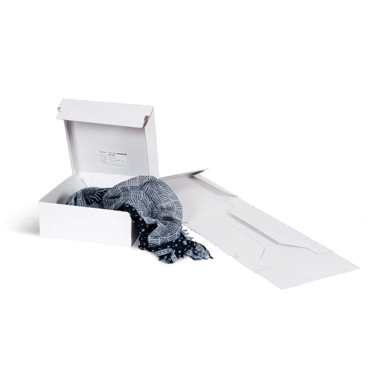 Brieger Versandkarton Tex-Pac – 239 × 231 × 95 mm, selbstklebend, Aufreissband, Karton 1,5 mm, weiss