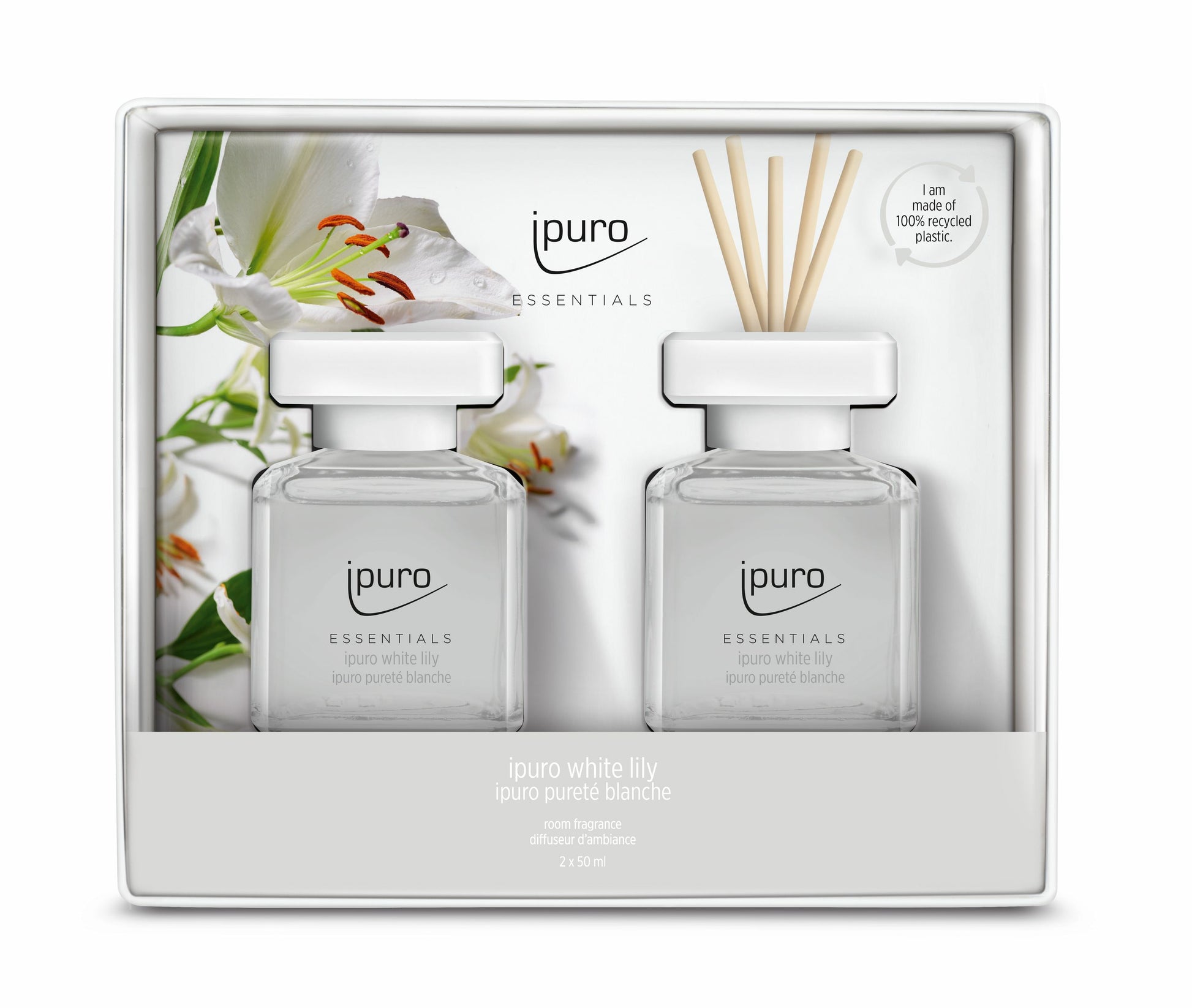 ipuro White Lily – Geschenkset, 2 × 100 ml