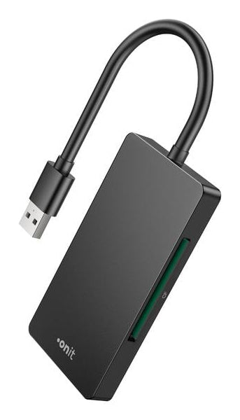 ONIT USB-Kartenleser USB-A – CF, microSD, SD – USB 3.2 Gen 1 (5 Gbit/s) – Schwarz