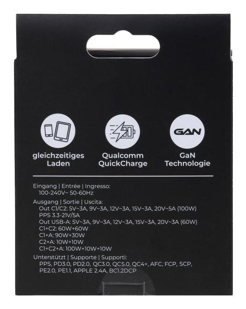 ONIT GaN Ladegerät – 120 W, 2× USB-C + 1× USB-A