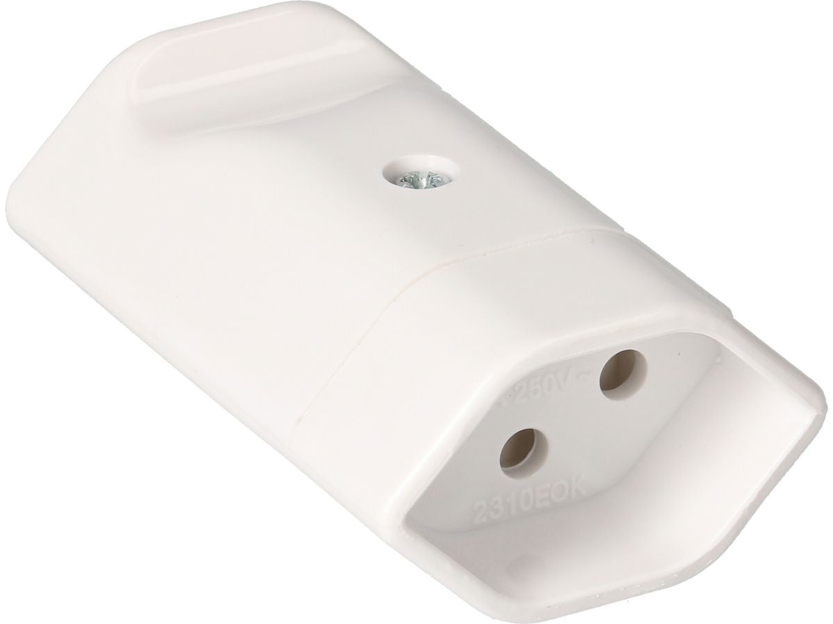 Max Hauri AG Montagekupplung T13 – 43 mm × 0,07 m, Polycarbonat, Weiss, 3-polig (geerdet), Schraubklemme