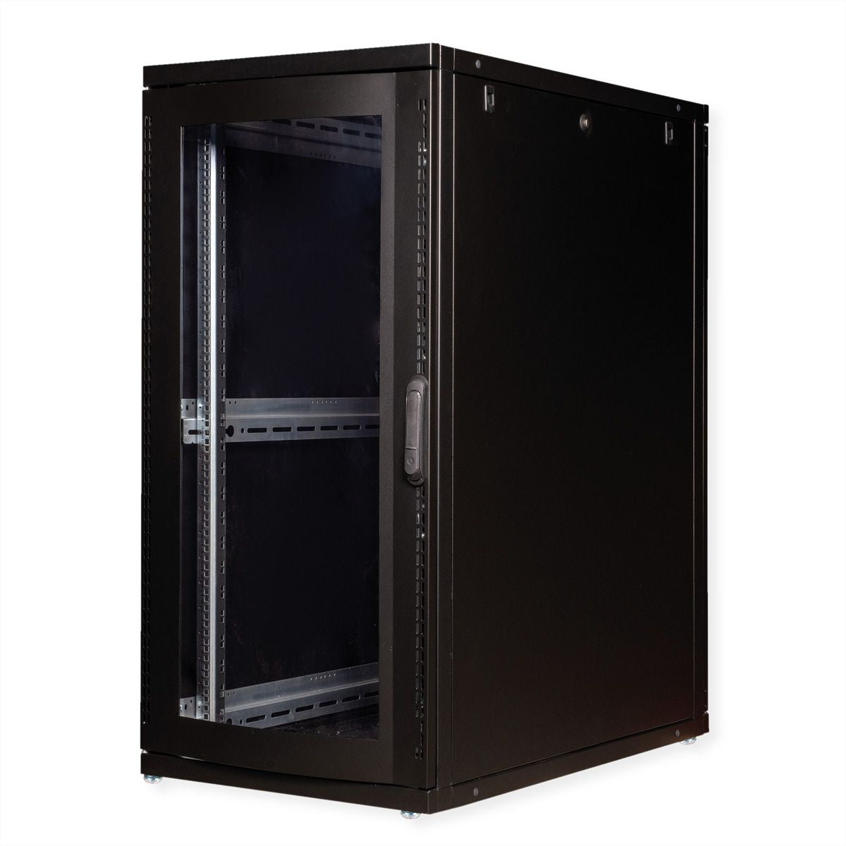 ROLINE Pro – 19" Netzwerkschrank 26U, IP20, abschliessbar, 600 × 1000 × 1260 mm, schwarz, Stahl
