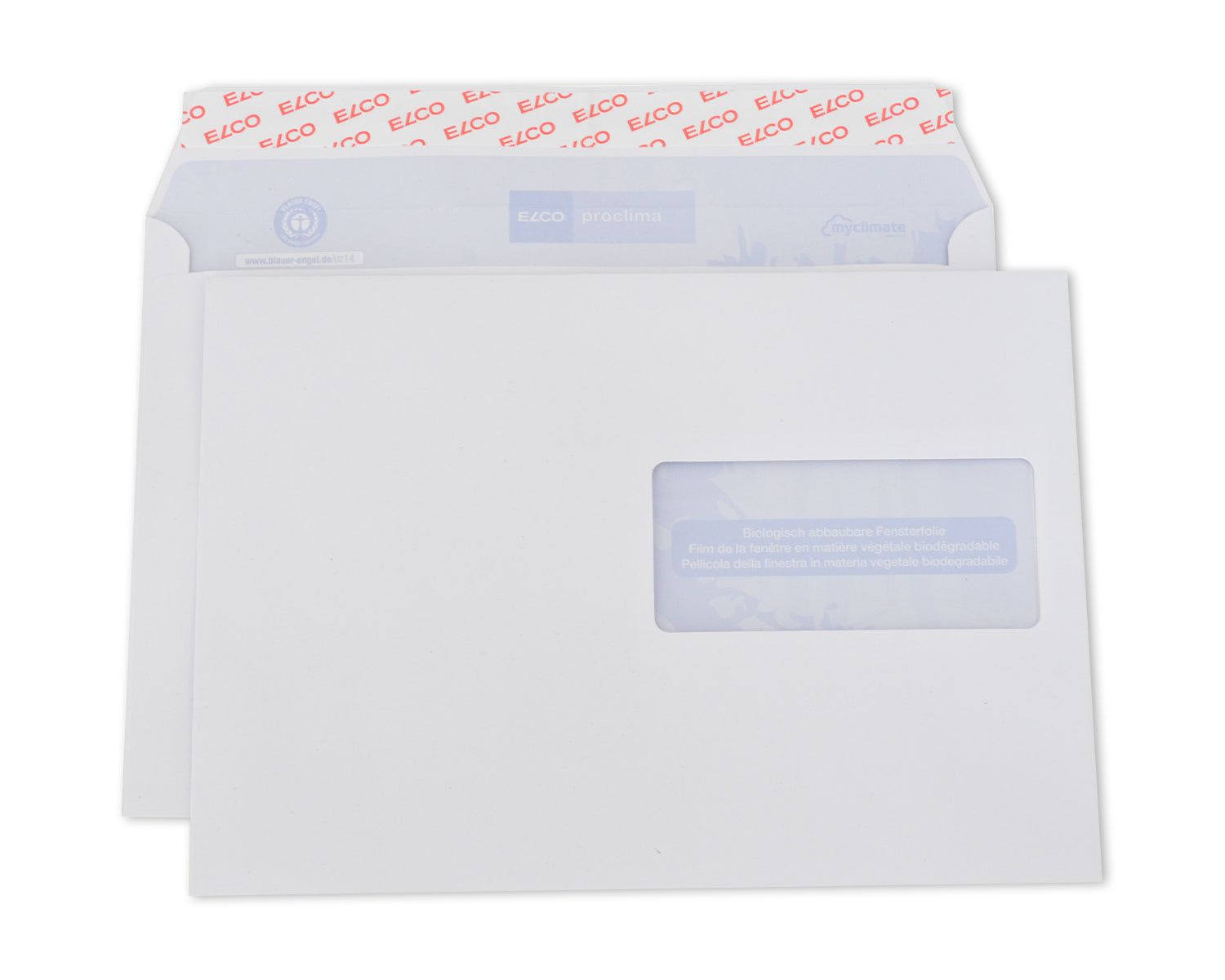 Elco Couvert C5, mit Fenster, selbstklebend, weiss, 100 g/m², Recyclingpapier