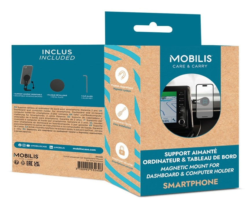 Mobilis U.FIX – Auto-Halterung – Armaturenbrett, drehbar/neigbar, für Smartphones – Schwarz