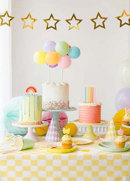 PartyDeco Geburtstagskerzen Regenbogen – mehrfarbig – 4,5 cm – 1 Stk