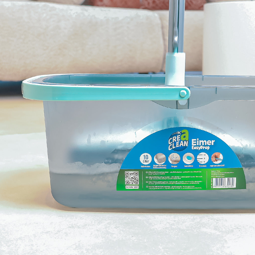 CREaCLEAN Putzeimer – 10 l, PP/TPR, grau