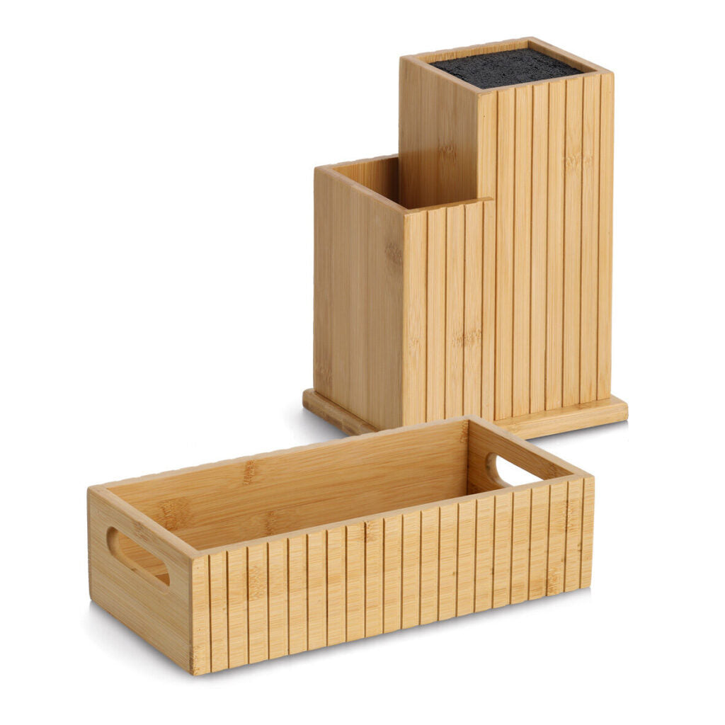 Zeller Present Messerblock 17,2 × 12,5 × 23,3 cm, Bambus/Kunststoff, Holz