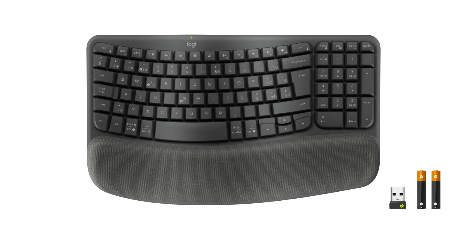 Logitech Wave Keys für Business CENTRAL-419 – Tastatur, kabellos (Bluetooth/2,4 GHz), CH-Layout (DE-CH)