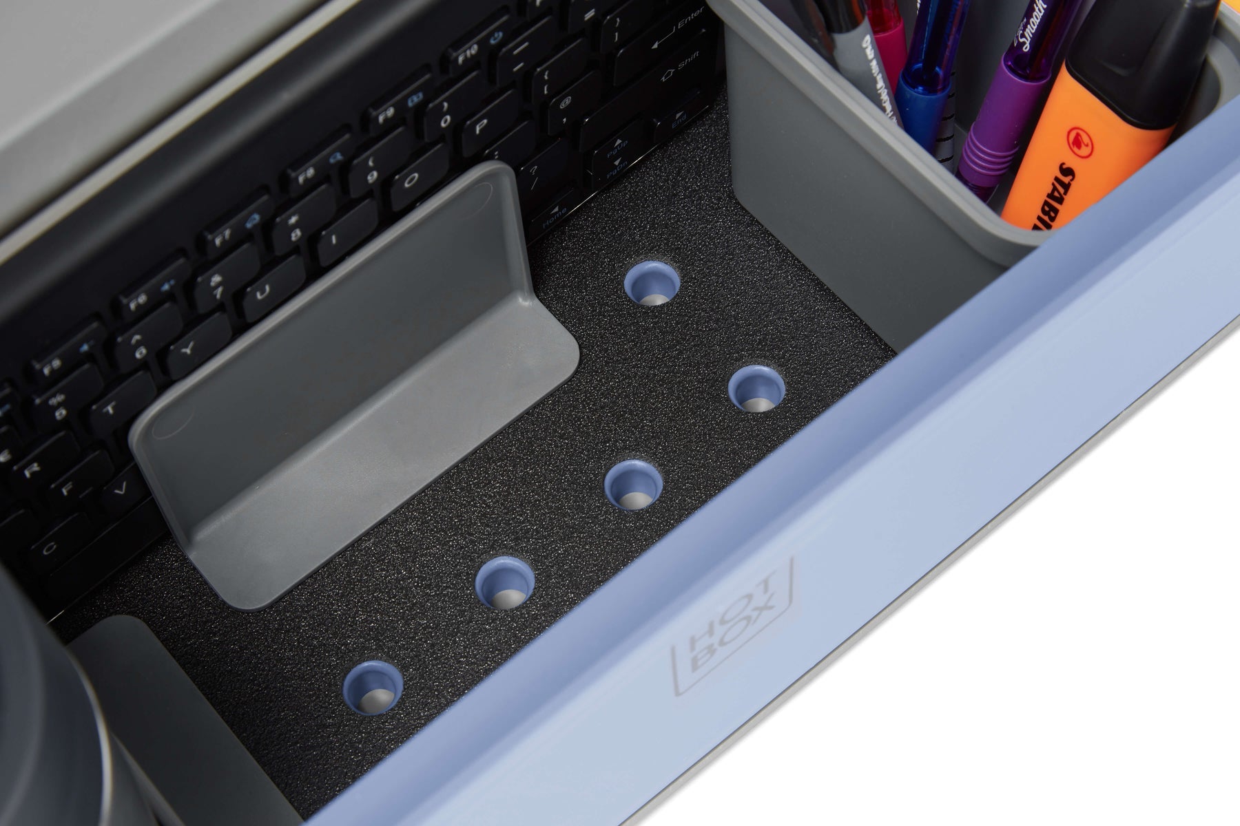 Hotbox Laptop-Ständer – bis 14,9", höhenverstellbar, mit 2 Schubladen – Blau