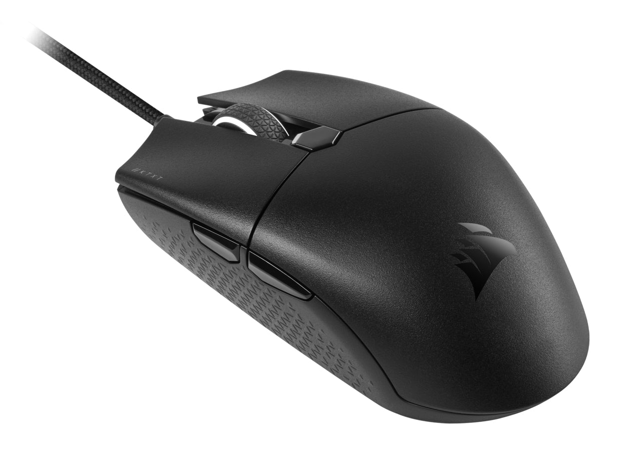 Corsair KATAR PRO XT Gaming-Maus – kabelgebunden, USB-A, 18'000 dpi, 6 Tasten, beidhändig, schwarz