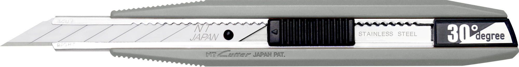 NT Cutter AR30D-SG – Abbrechmesser 9 mm, einziehbar, Edelstahl, grau