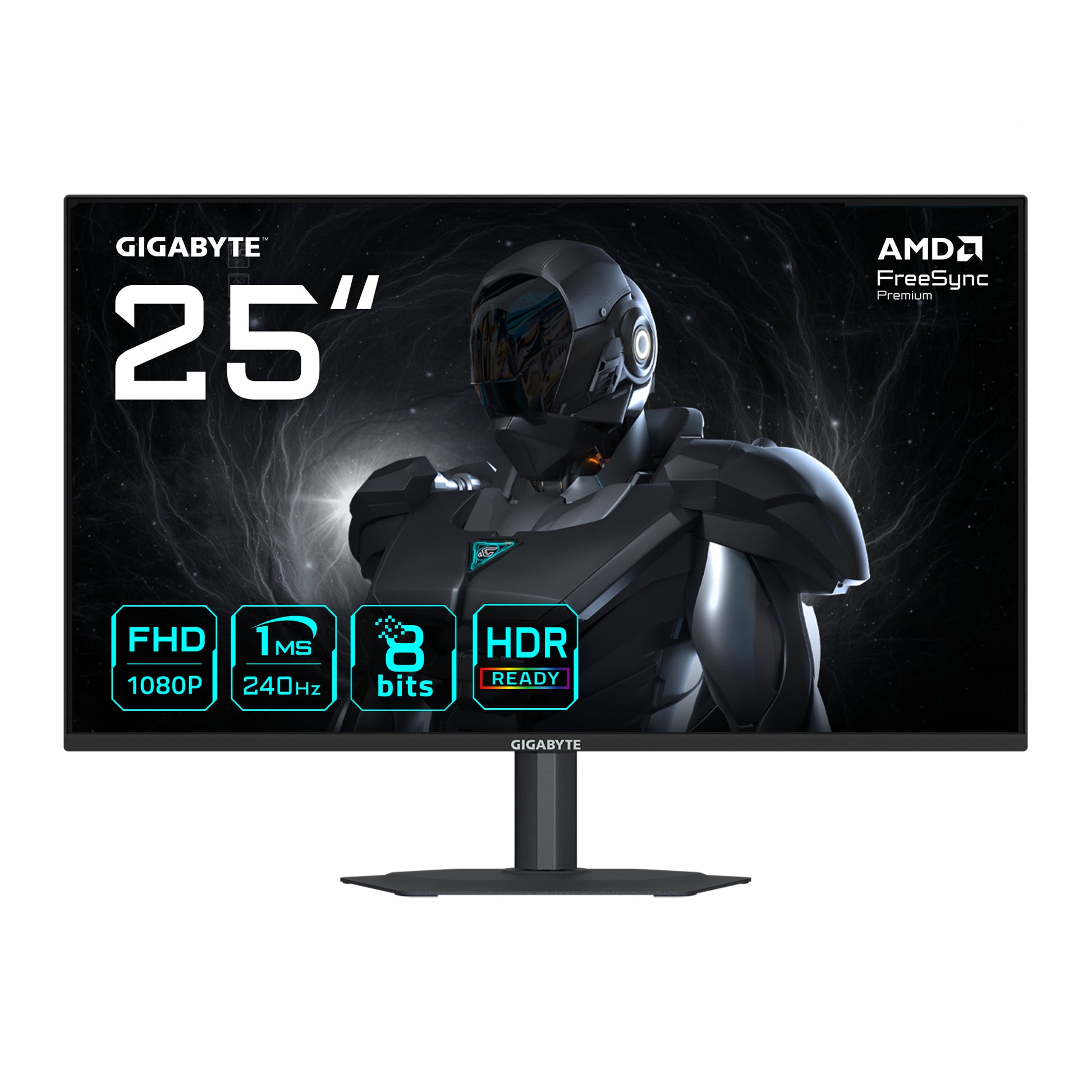 GIGABYTE G25F2A – Monitor, 24,5" 1920 × 1080 (Full HD), IPS, 240 Hz, 300 cd/m², 2× HDMI, 1× DisplayPort