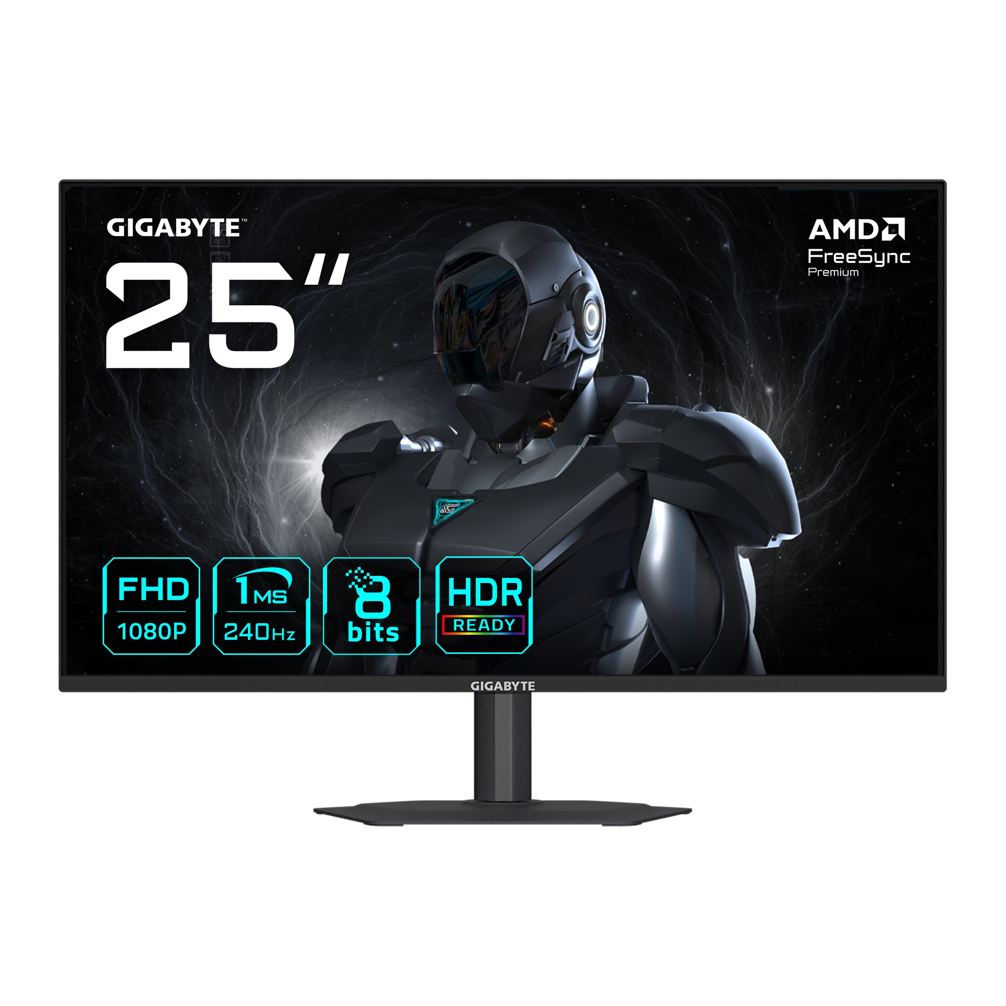 GIGABYTE G25F2A – Monitor, 24,5" 1920 × 1080 (Full HD), IPS, 240 Hz, 300 cd/m², 2× HDMI, 1× DisplayPort