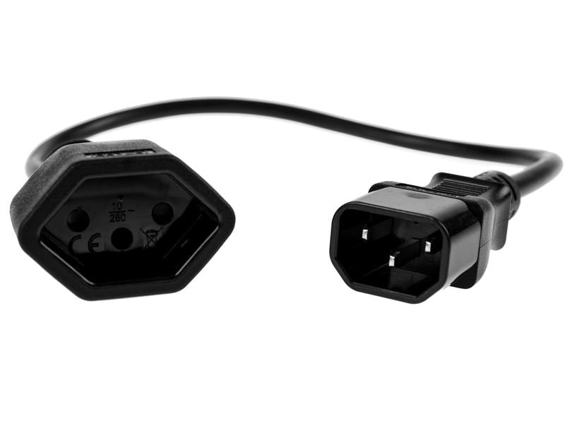 FURBER.power Netzkabel – C14–T13, 0,3 m, 230 V, schwarz