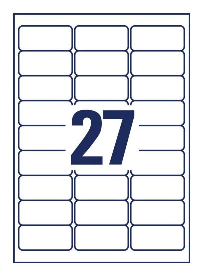 AVERY Zweckform – Etiketten A4 64 × 30 mm – Papier, weiss – wiederablösbar – 27 pro Blatt, 65 Blätter