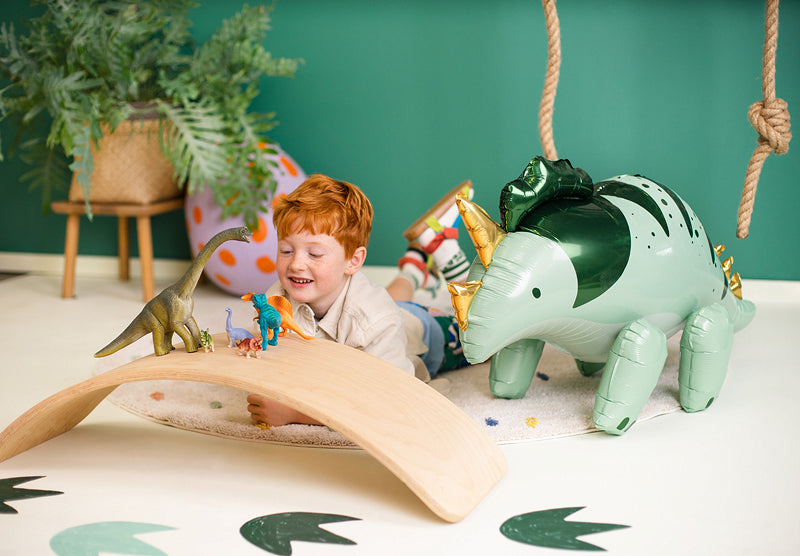 PartyDeco Folienballon Triceratops – Grün – 93 × 49 cm – Folie – 1 Stk