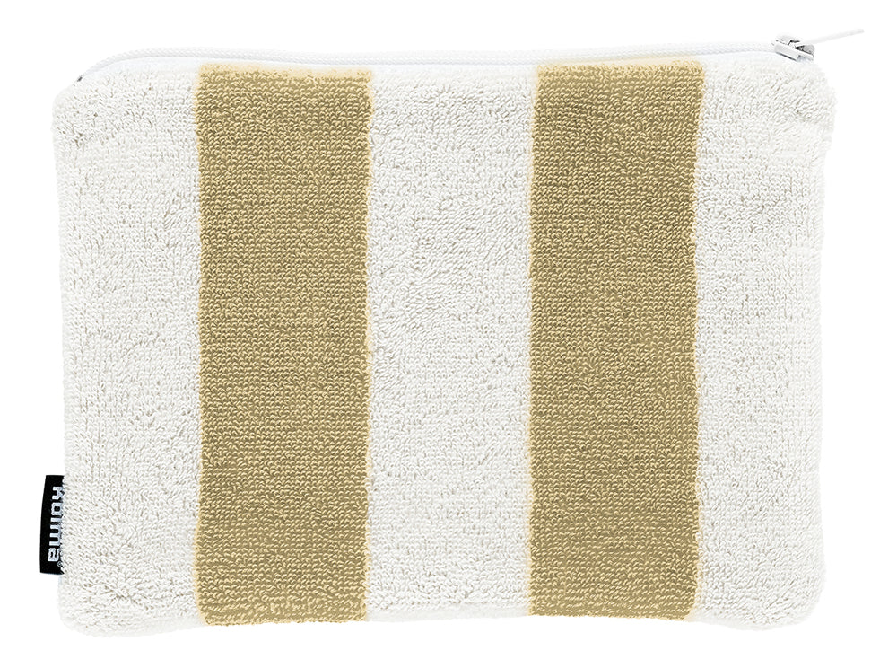 Kolma Etui, Stripy Sand/Weiss, Baumwolle, 24,5 × 18,5 cm