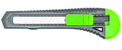 Q-CONNECT Cutter – 18 mm, Klingenarretierung, Linkshändergeeignet, Schwarz, inkl. 1 Klinge