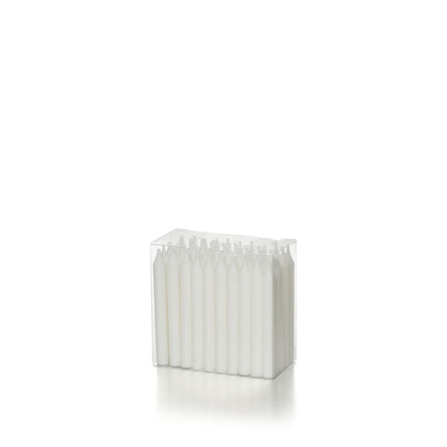 Balthasar Geburtstagskerzen, Weiss, Ø 8 mm × 75 mm, 50 Stück, Brenndauer 2 Std.
