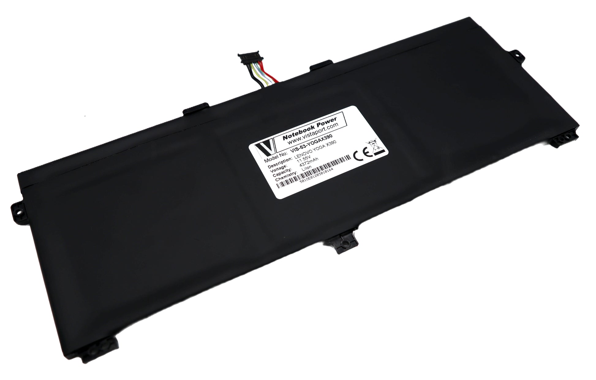 Vistaport Notebook-Akku – für Lenovo YOGA X390 – 51 Wh, 11,55 V (Li-Ion) – Schwarz