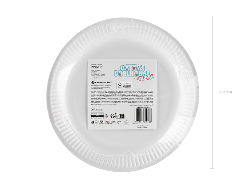 PartyDeco Teller, Papier – Ø 23 cm, mehrfarbig – 6 Stk.