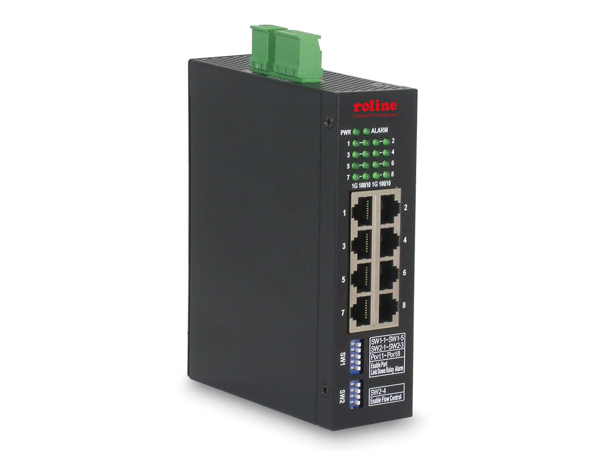 ROLINE Smart L2 Switch – 8× 1G, Hutschiene