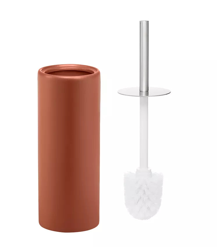 Diaqua WC-Bürstenset – Keramik, braun, bodenstehend, mit Deckel, H 39 cm, Ø 10,5 cm
