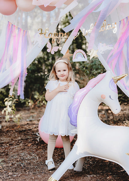 PartyDeco Folienballon Einhorn – Mehrfarbig – 95 × 86 cm – Folie – 1 Stk