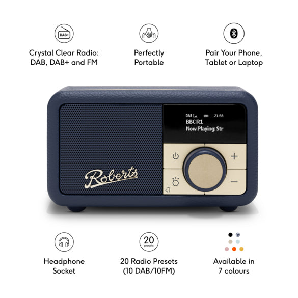 Roberts Radio Roberts Revival Petite 2 – Tischradio – UKW, Bluetooth – Dunkelblau