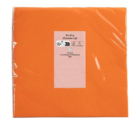 PRONAPPE Cocktailservietten, 20 × 20 cm, Orange – FSC – 50 Stk.