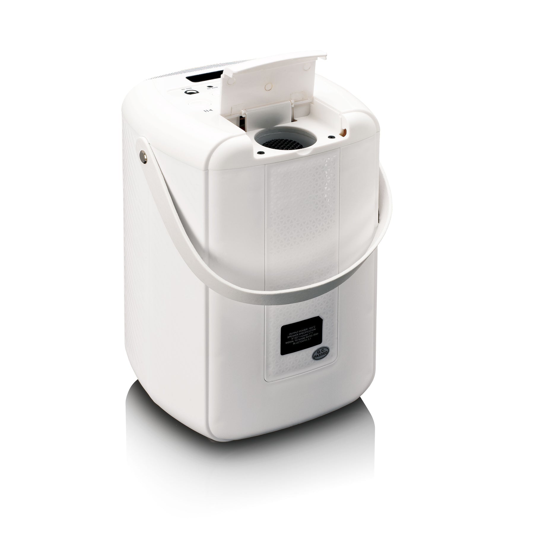 Lenco BTC-060WH – Bluetooth-Lautsprecher – 20 W, 12 h Akku, mit drahtlosem Mikrofon, Weiss