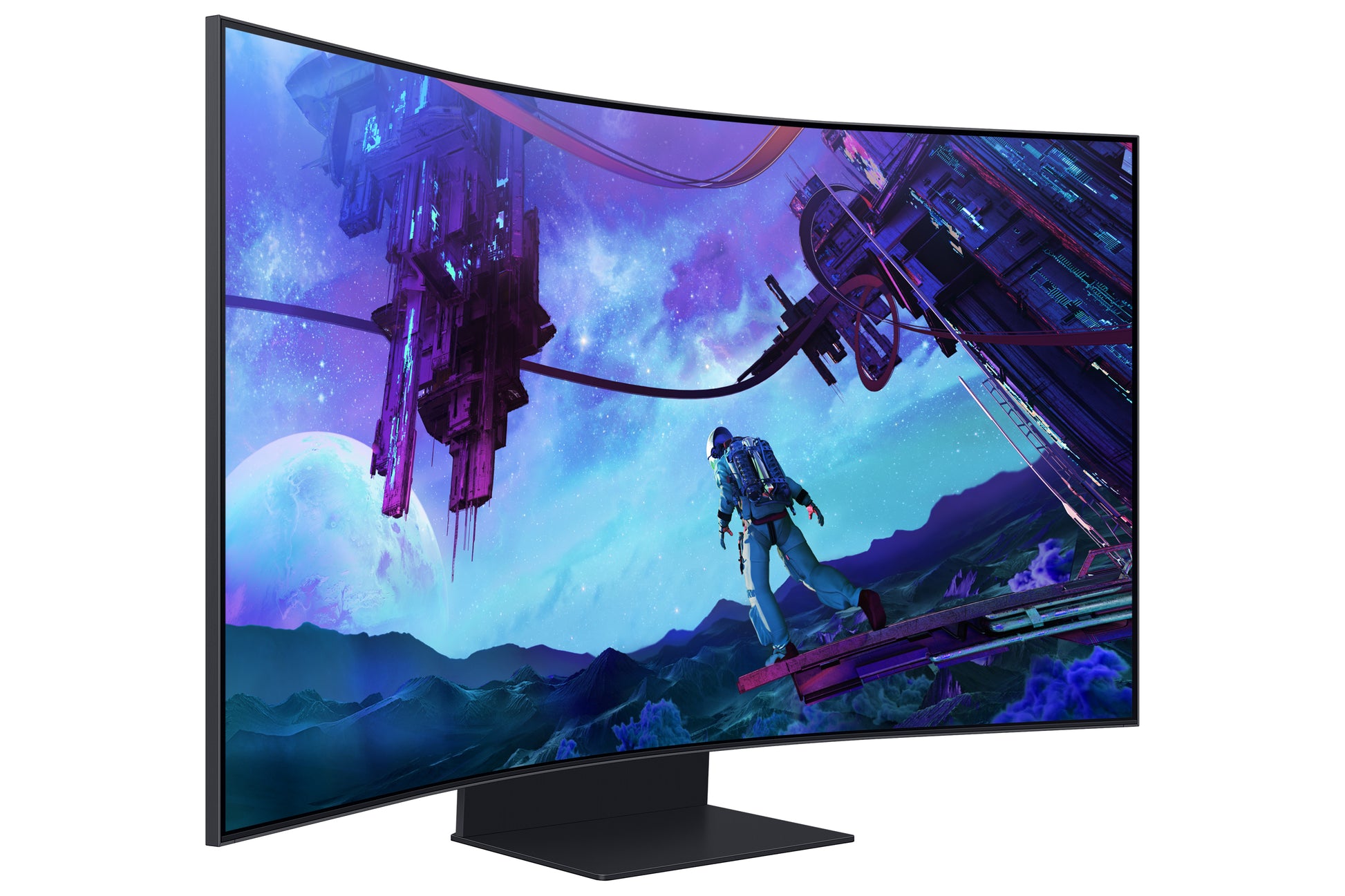 Samsung Odyssey Ark G97NC – Monitor, 55", VA, Mini-LED, 165 Hz, 600 cd/m², Tizen, Schwarz