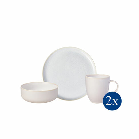 Villeroy & Boch Frühstücksset – Porzellan, weiss, spülmaschinengeeignet, mikrowellengeeignet, 6-teilig