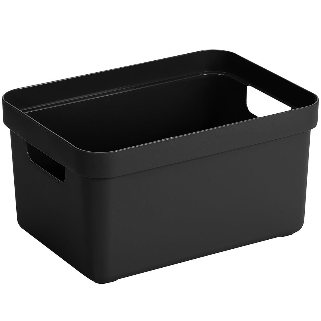Sigma home Aufbewahrungsbox 5 L (ohne Deckel) – Kunststoff – Schwarz – stapelbar – 252 × 122 × 180 mm