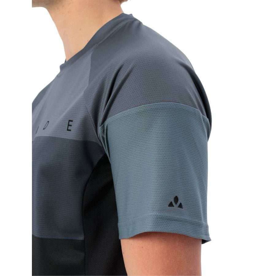 VAUDE T-Shirt Moab VI – S – Grau, Polyester (recycelt), Grüner Knopf