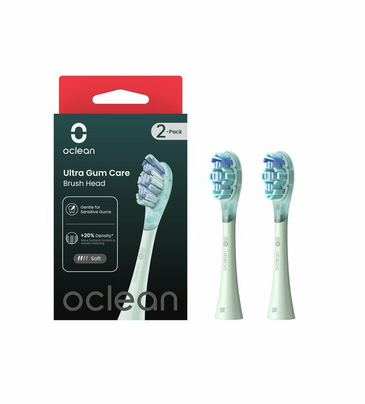 Oclean Aufsteckbürste Ultra Gum Care – für Oclean Zahnbürsten – extra weich – 2 Stk, Grün