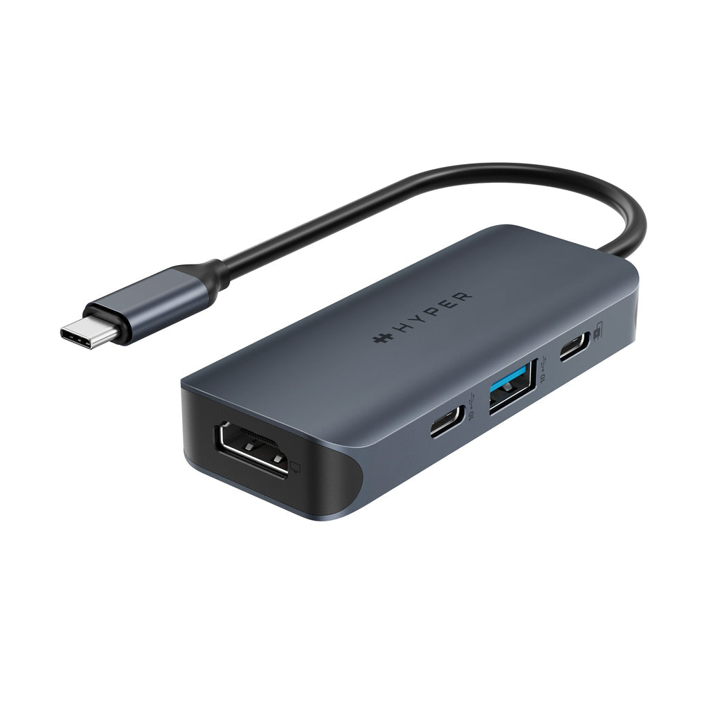 HYPER HD4001GL USB-Hub – USB-C, 1× HDMI, 1× USB-A, 100 W PD
