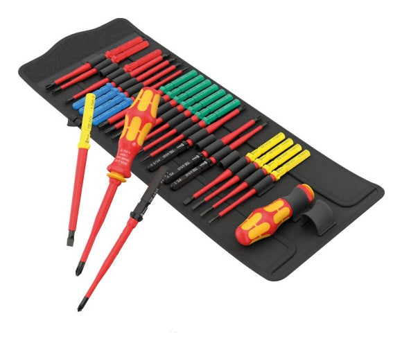 Wera Kraftform Kompakt – Multi-Bit-Schraubenzieher-Set PH/PZ/SL/TX/HEX, 26-teilig, VDE, Etui – 05006617001