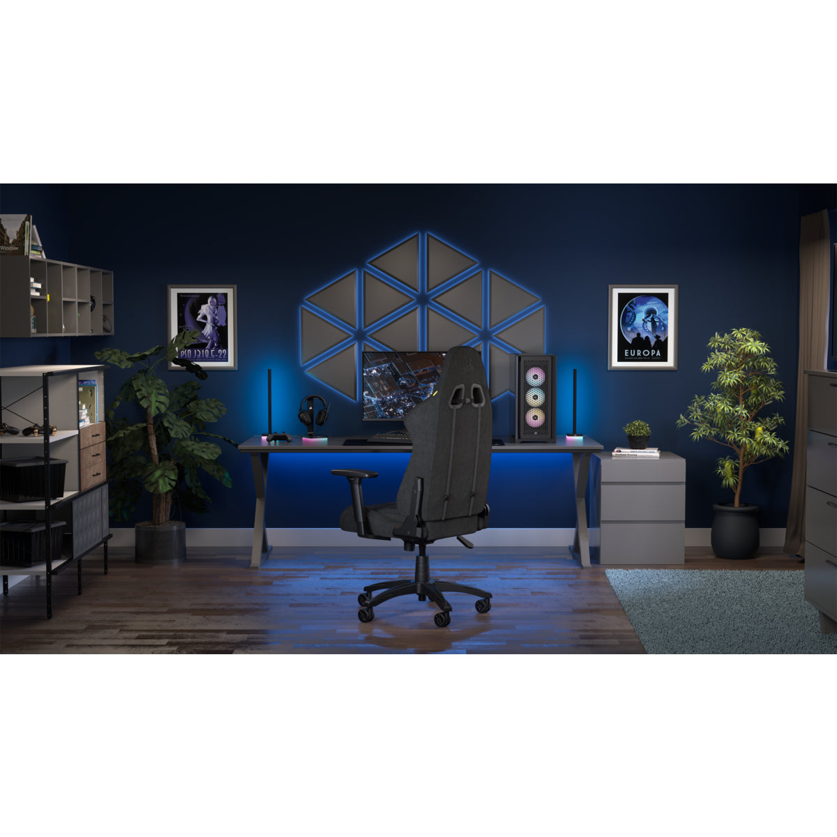 Corsair Gamingstuhl TC100 Relaxed – Sitzhöhe 45–53 cm, 120 kg, schwarz