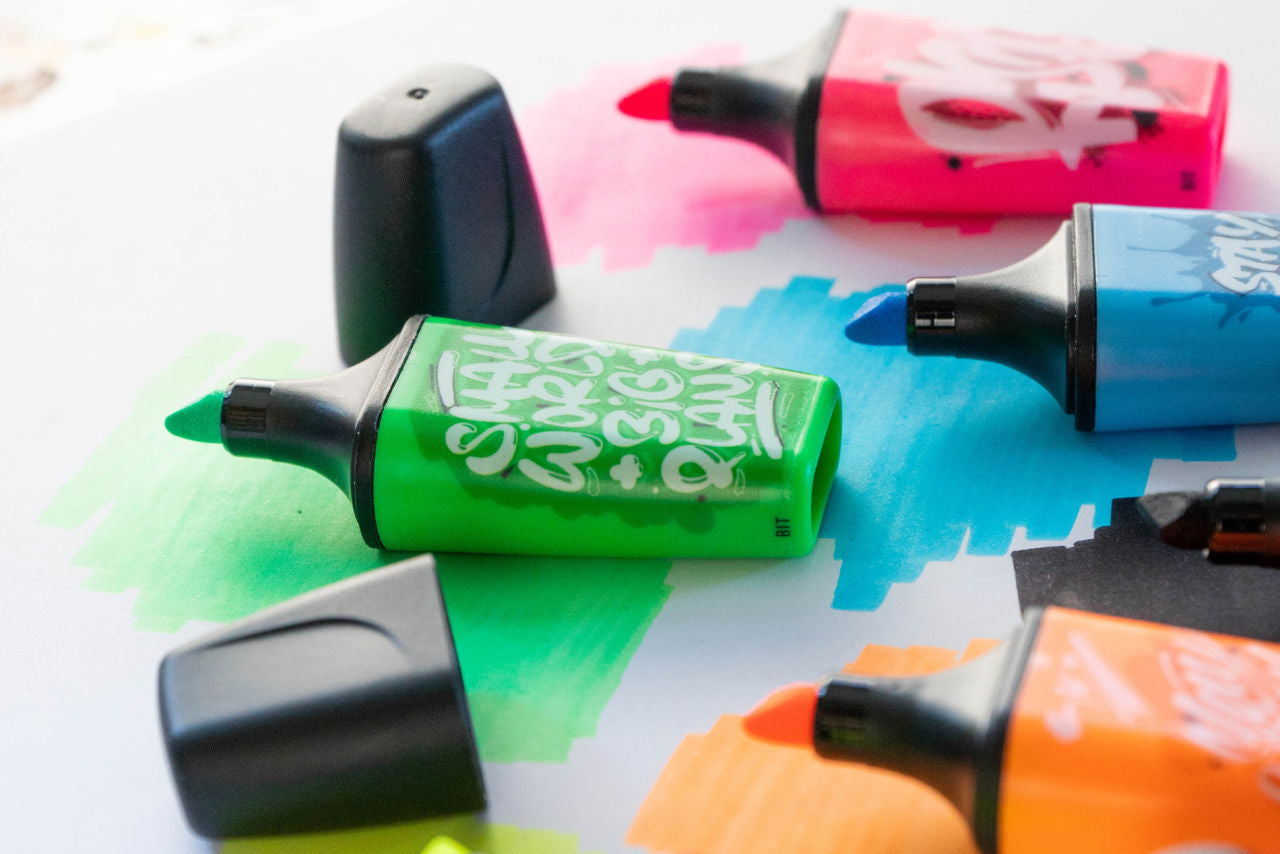 STABILO BOSS Textmarker Mini Set 3 Farben – Keilspitze, 2–5 mm