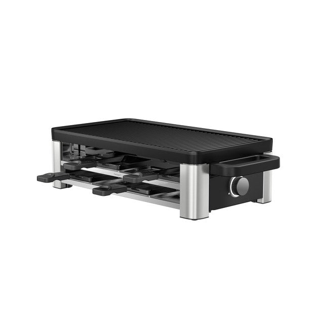 WMF Raclette-Grill LONO SELECTION FOR 8 – 1500 W, keramikbeschichtete Grillplatte – schwarz/edelstahl
