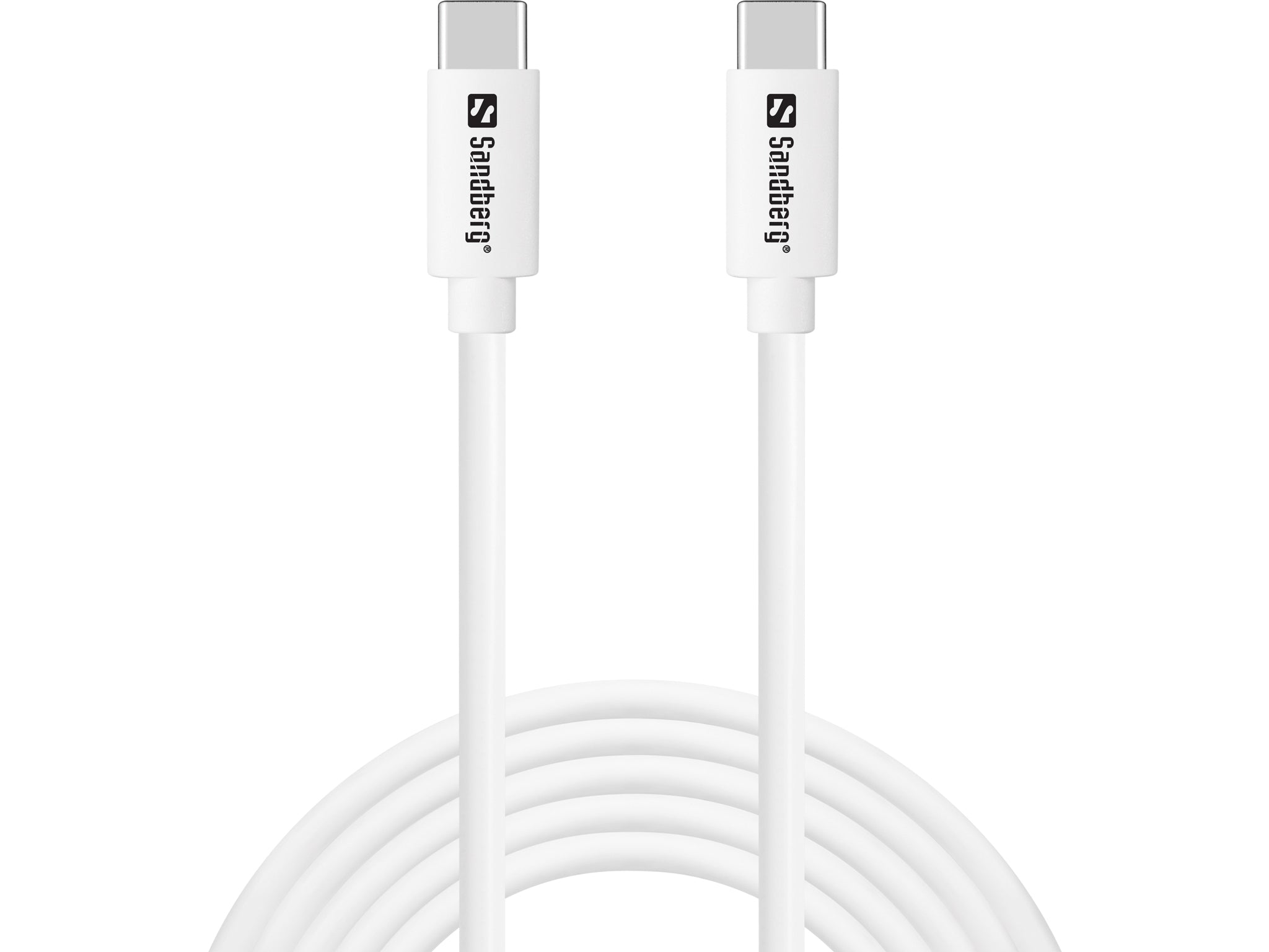 Sandberg USB-C auf USB-C Kabel – USB 2.0 (480 Mbit/s) – 2 m – PD 65 W – Weiss