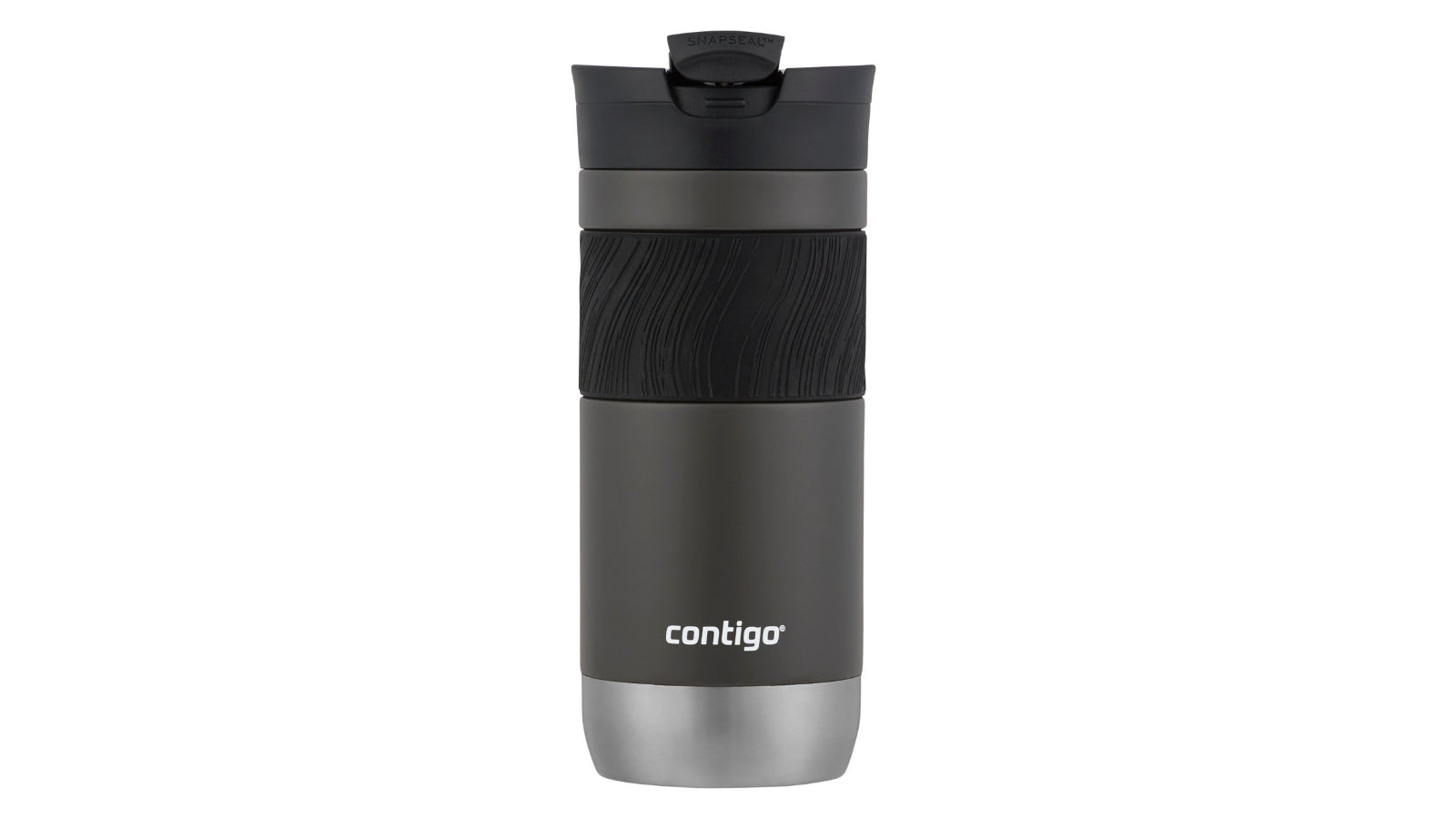 CONTIGO Byron 2.0 Thermobecher 470 ml – doppelwandig 6 h heiss/12 h kalt, Snapseal, Schwarz/Grau