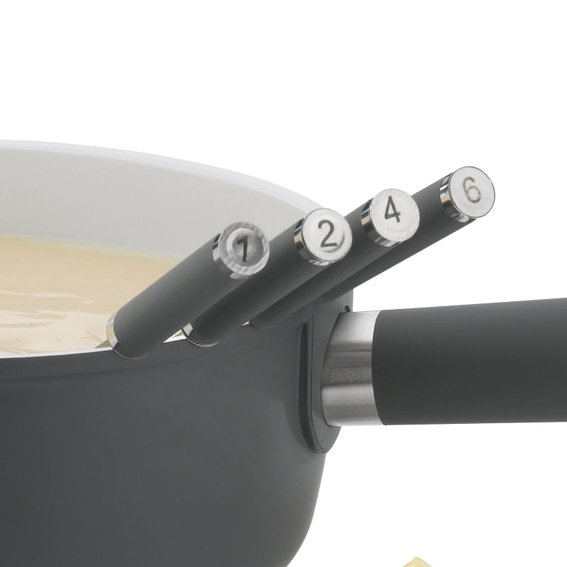 Kela Montana – Fonduegabel 24,5 cm, Edelstahl, schwarz, 6er-Set