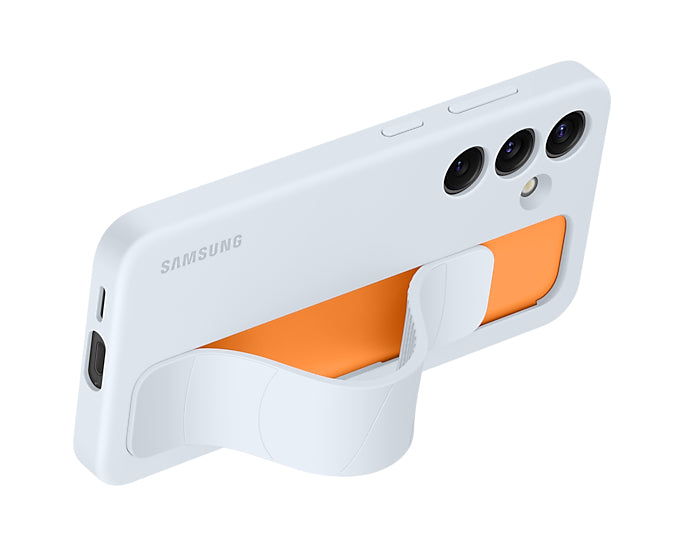 Samsung Backcover – für Samsung Galaxy S24 – hellblau – Silikon – mit Ständer, stossdämpfend