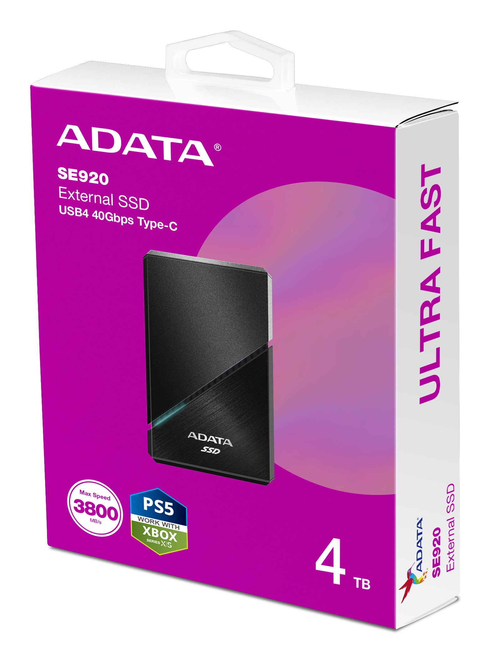 ADATA Flash SE920 Speichergerät – 4 TB, USB-C USB4 Gen 3x2, Thunderbolt 4