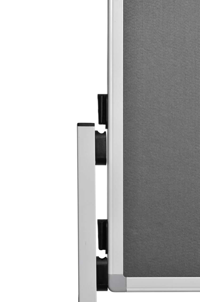 Legamaster Moderationswand – Filz, mit Rollen, doppelseitig – 120 × 150 cm – Grau, Alurahmen