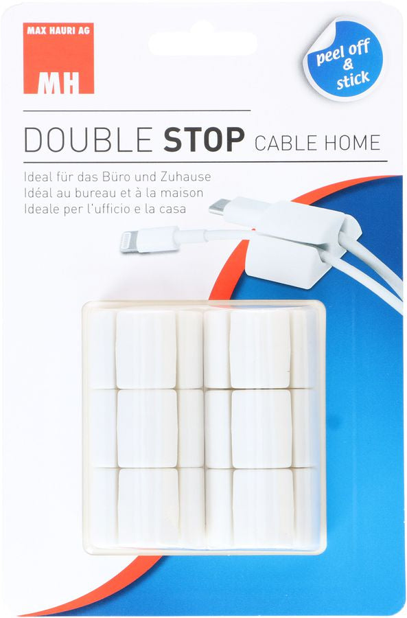 Max Hauri AG Max Hauri Klettkabelbinder, 40×20 mm, 6er-Pack – weiss