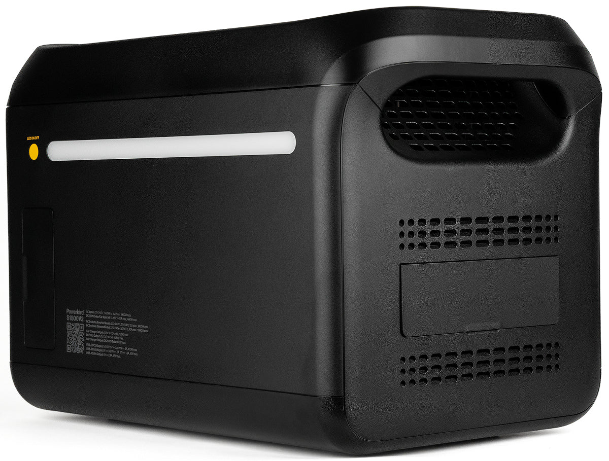 Aqiila Powerbird S1800 – Powerstation, 1'229 Wh, 3'000 W AC, LiFePO4, 3× Schuko (Typ F), Räder, LCD