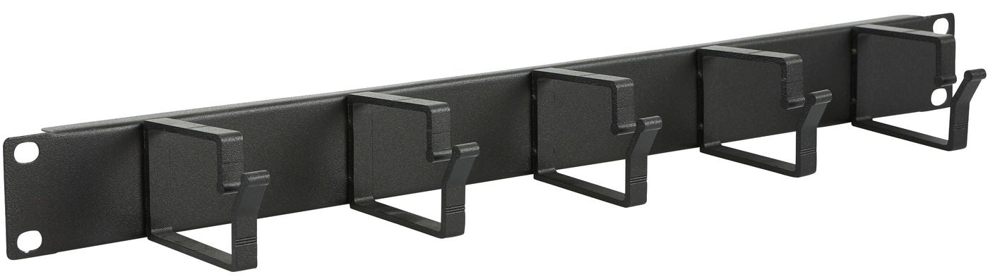 Lanview RAO100BL Kabelmanagementtafel – 1U, 19", 5 Haken, Schwarz